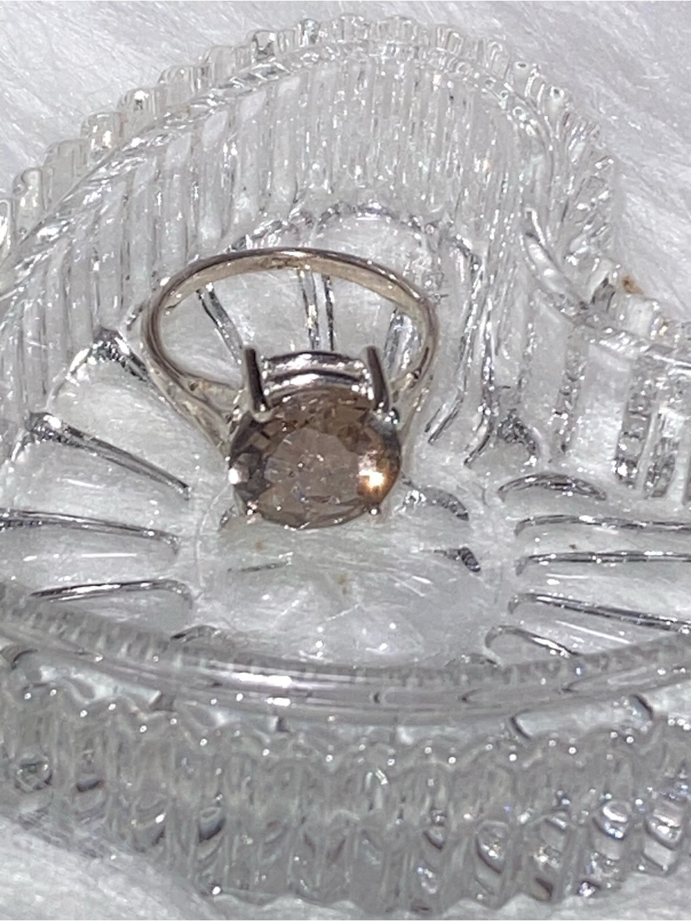 Sterling Ring with Smokey Topaz Gemstone